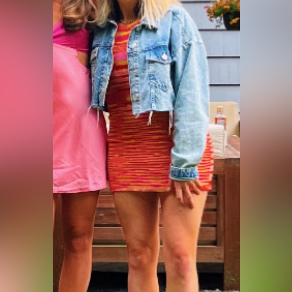 Princess Polly Pink and Orange Ruched Mini Dress